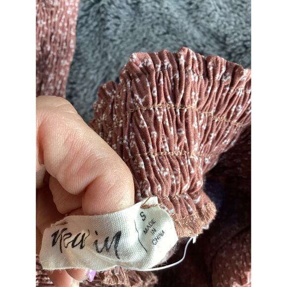 New in Women Floral Dotted Smocked Waist Wide Leg Palazzo Pants Oversized Small - Picture 11 of 11